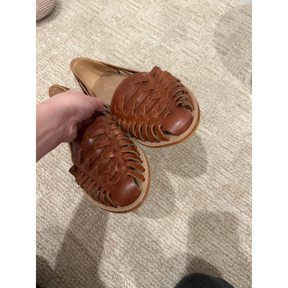 NEW NISOLO Genuine Leather Brown Huarache Sandal/ Flats Women's sz 9 rubber sole - Picture 6 of 9